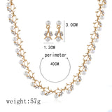 Europe Season Pearls Crystal Necklace Set Women Sweet Jewelry