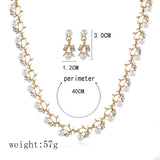 Europe Season Pearls Crystal Necklace Set Women Sweet Jewelry