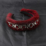 Baroque Rhinestone Mink Hair Hoop Party Headband