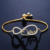 Heart Charm CZ Tennis Bracelet Bangle for Women Wedding Gift