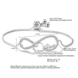 Heart Charm CZ Tennis Bracelet Bangle for Women Wedding Gift