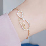 Heart Charm CZ Tennis Bracelet Bangle for Women Wedding Gift