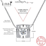 Heart Pendant Rhinestone CZ Necklace 925 Silver Women's Jewelry
