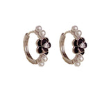 Camellia Flower Pearl Earrings - High Jewelry