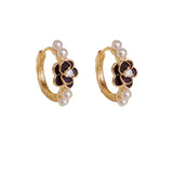Camellia Flower Pearl Earrings - High Jewelry