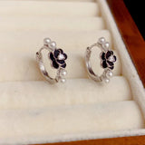 Camellia Flower Pearl Earrings - High Jewelry