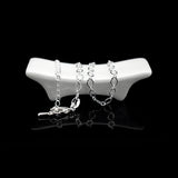Egg Shaped 925 Sterling Silver Chain Anklet Bracelet
