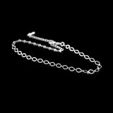 Egg Shaped 925 Sterling Silver Chain Anklet Bracelet
