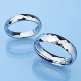 Faceted 85.7% Tungsten Rings Scratch Proof 4mm & 6mm Size 4-13