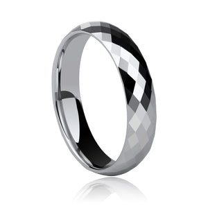 Faceted 85.7% Tungsten Rings Scratch Proof 4mm & 6mm Size 4-13
