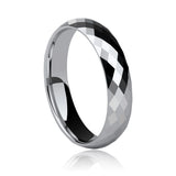Faceted 85.7% Tungsten Rings Scratch Proof 4mm & 6mm Size 4-13