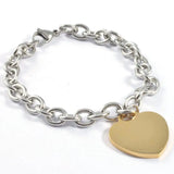 Heart Charms Bracelet 316L Stainless Steel Chain Gift