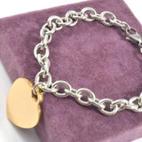 Heart Charms Bracelet 316L Stainless Steel Chain Gift