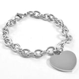 Heart Charms Bracelet 316L Stainless Steel Chain Gift