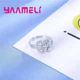 925 Sterling Silver Crystal Engagement Ring for Women