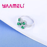 925 Sterling Silver Crystal Engagement Ring for Women