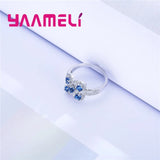 925 Sterling Silver Crystal Engagement Ring for Women