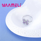 925 Sterling Silver Crystal Engagement Ring for Women