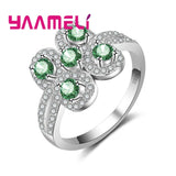 925 Sterling Silver Crystal Engagement Ring for Women