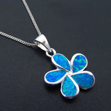 Fire Opal Pendant Necklace 925 Sterling Silver 18'' Chain Women