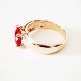 Red Cubic Zircon 585 Rose Wedding Rings