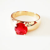 Red Cubic Zircon 585 Rose Wedding Rings