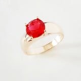 Red Cubic Zircon 585 Rose Wedding Rings