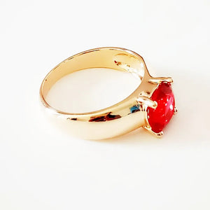 Red Cubic Zircon 585 Rose Wedding Rings