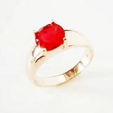 Red Cubic Zircon 585 Rose Wedding Rings