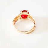 Red Cubic Zircon 585 Rose Wedding Rings