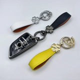 Leather Flower Car Keychain Hand Rope Accessories Couple Bag Ornaments