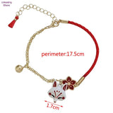 Fox Vintage Jewelry Lucky Bell Flower Cartoon Animal Bracelet