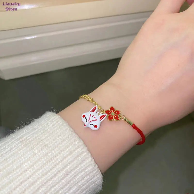 Fox Vintage Jewelry Lucky Bell Flower Cartoon Animal Bracelet