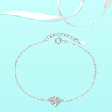 925 Silver Lucky Clover Bracelet Adjustable Chain