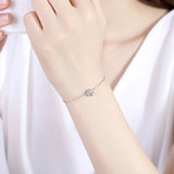 925 Silver Lucky Clover Bracelet Adjustable Chain