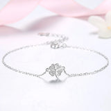 925 Silver Lucky Clover Bracelet Adjustable Chain