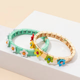Colorful Beads Bracelets Bohemian Elastic Bangle for Women