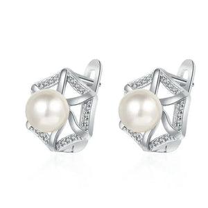 Geometric Hoop Earrings Crystal Stud French Jewelry
