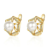 Geometric Hoop Earrings Crystal Stud French Jewelry