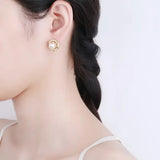 Geometric Hoop Earrings Crystal Stud French Jewelry