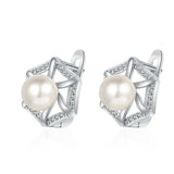 Geometric Hoop Earrings Crystal Stud French Jewelry