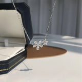 Flower Pendant Necklace Dainty Charm Silvery Clavicle Choker for Women