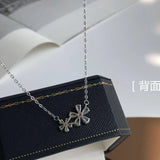 Flower Pendant Necklace Dainty Charm Silvery Clavicle Choker for Women