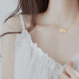 Flower Pendant Necklace Dainty Charm Silvery Clavicle Choker for Women