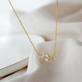 Flower Pendant Necklace Dainty Charm Silvery Clavicle Choker for Women