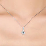 Zircon Pendant Necklace 925 Sterling Silver Musical Note Charm Neckalces