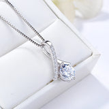 Zircon Pendant Necklace 925 Sterling Silver Musical Note Charm Neckalces