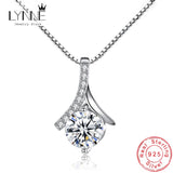 Zircon Pendant Necklace 925 Sterling Silver Musical Note Charm Neckalces