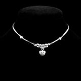925 Sterling Silver Anklet Love Heart Pendant Foot Jewelry
