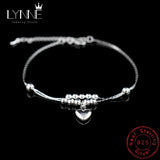 925 Sterling Silver Anklet Love Heart Pendant Foot Jewelry